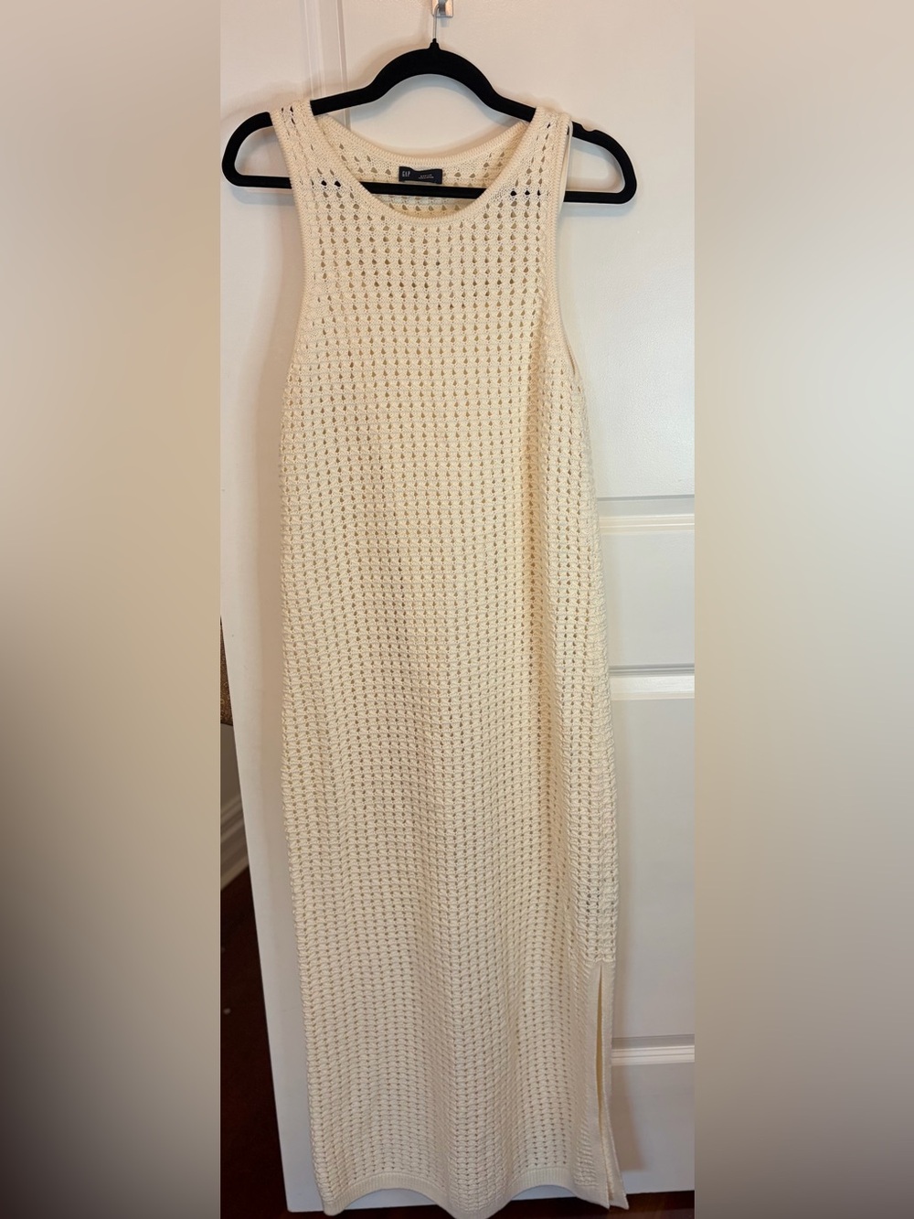 NWT Gap Crochet Knit Maxi Dress Cream Ivory Size Medium